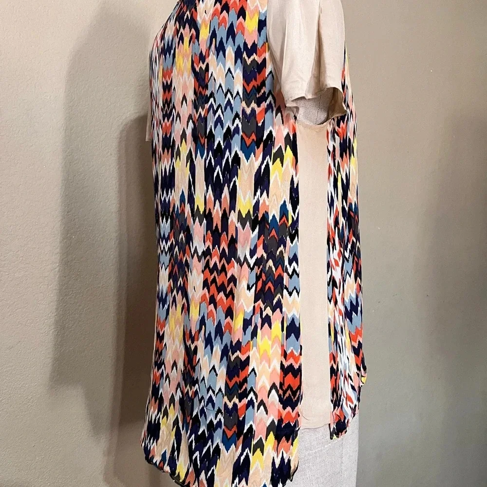 Women’s Anthropologie Maeve multi colored sheer business casual top art to‎ wear